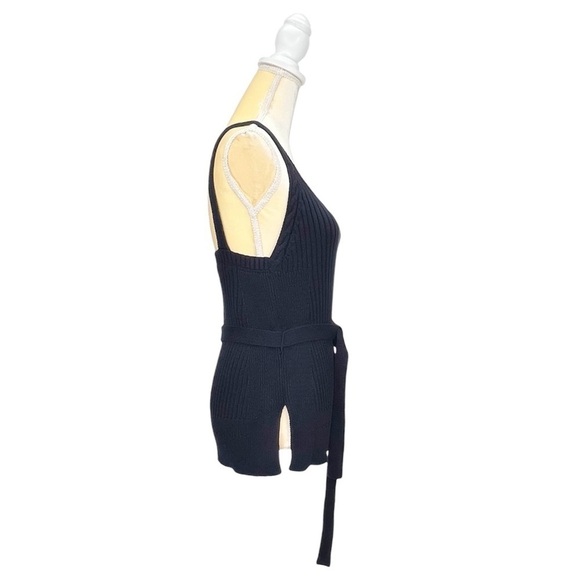 NEW Moth by Anthropologie Tank Top Size Small Navy Blue Sweater Cable Knit Shirt - Picture 5 of 9